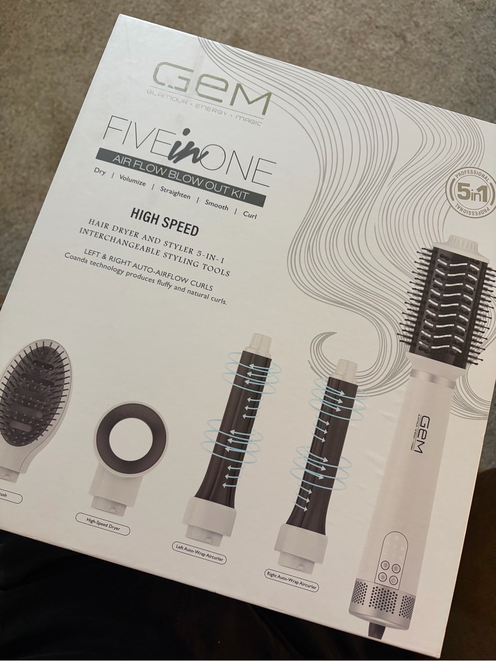 GEM Five-in-One Air Flow Blow Out Kit - Hairdryer Straightener Styler